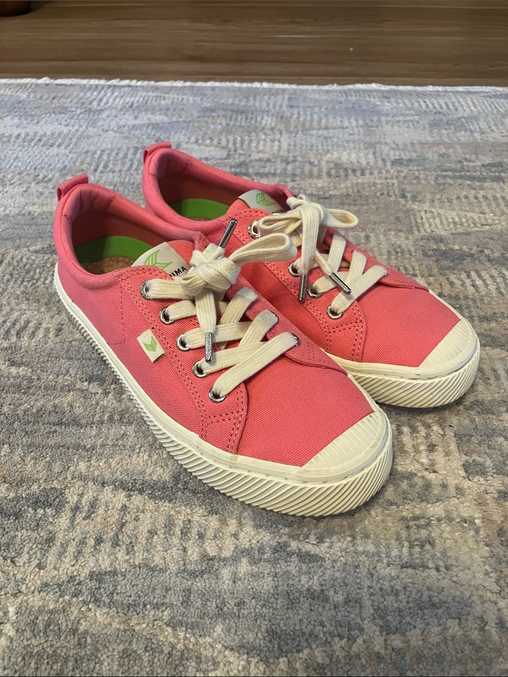 Cariuma Pink Canvas Sneakers with Cream Accents